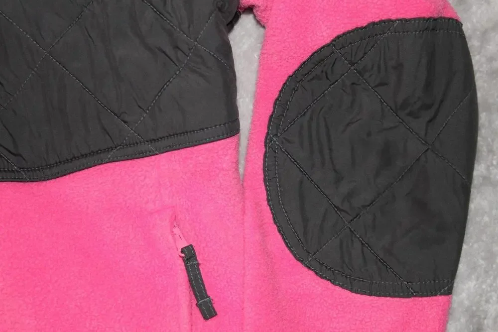 Columbia Jacket Unisex Kids 14-16 Pink Quilted Fleece Full Zip Pockets